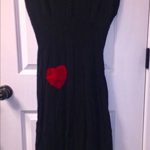 Trashy Diva dress, red hearts & red ruffle bustle